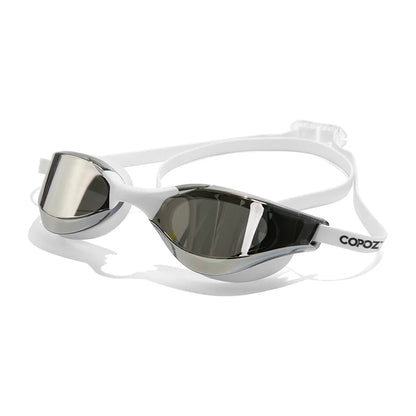 COPOZZ Professional Waterproof Plating Clear Double Anti-Fog Swim Glasses