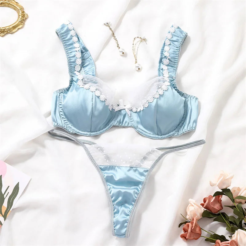 Luxe Satin Seduction Bra Set for Her