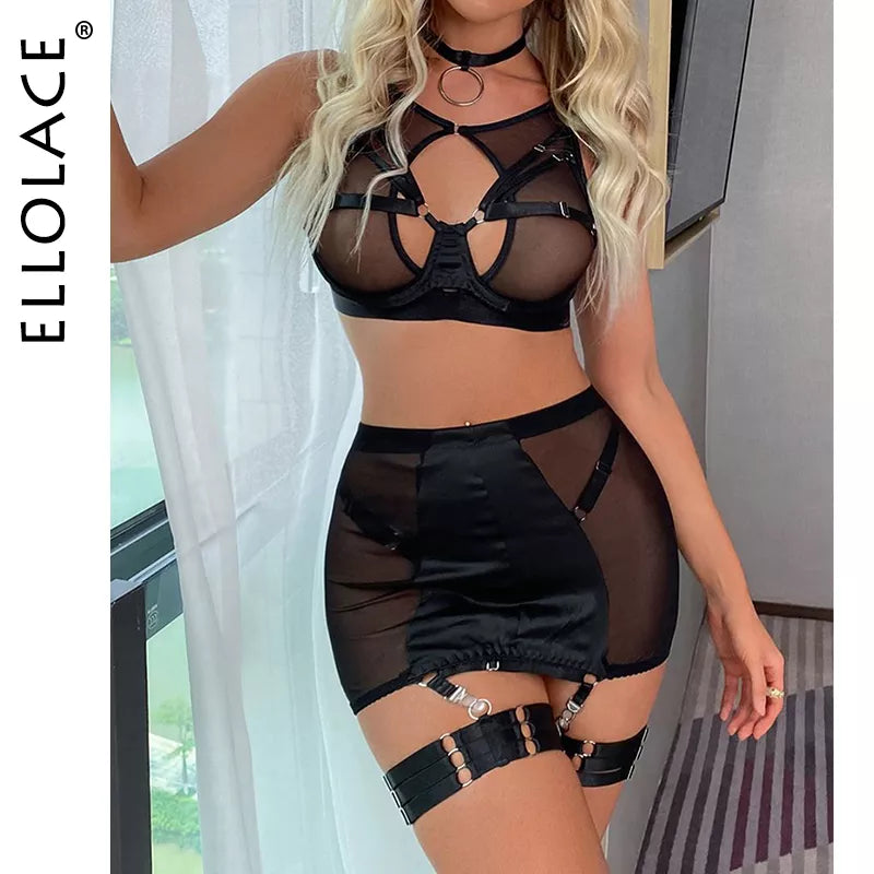Ellolace Crimson Bliss Lingerie Set 5-Piece