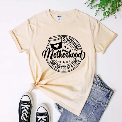 Surviving Motherhood One Coffee at a Time T Shirt