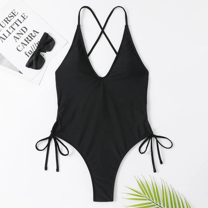 Bandage Cut Out One Piece Swimsuit