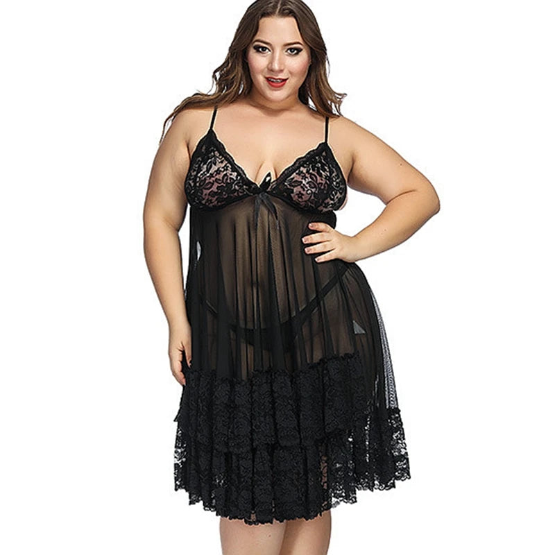 Luxe Lace Curvy Nightgown - Sleep in Style