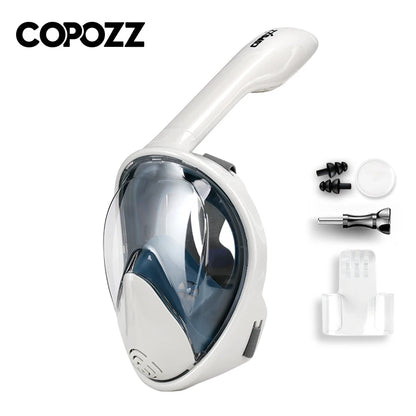 COPOZZ Full Face Scuba Diving Mask Anti Fog Goggles With Camera Mount