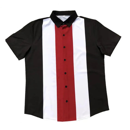 Men Shirt Handsome Stripe Print