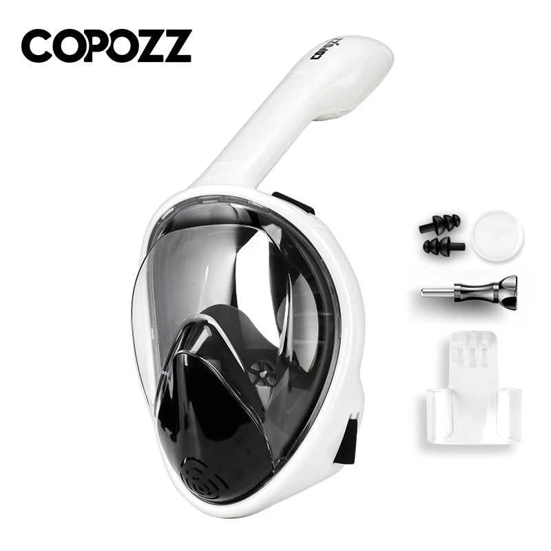 COPOZZ Full Face Scuba Diving Mask Anti Fog Goggles With Camera Mount