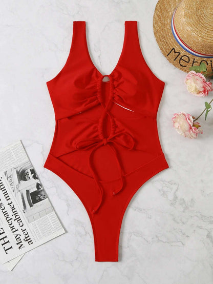 Bandage Cut Out One Piece Swimsuit