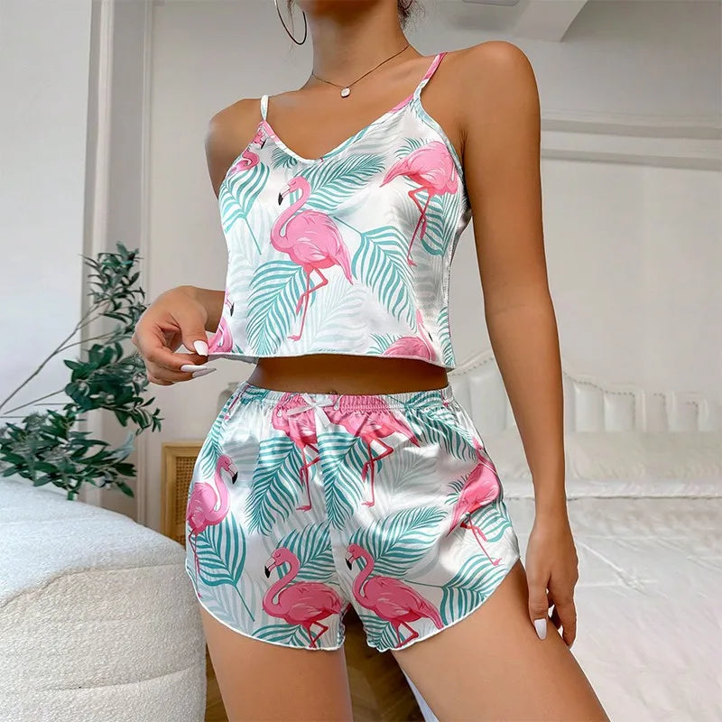 Charming Cartoon Pajama Set For Women Cozy Sleepwear