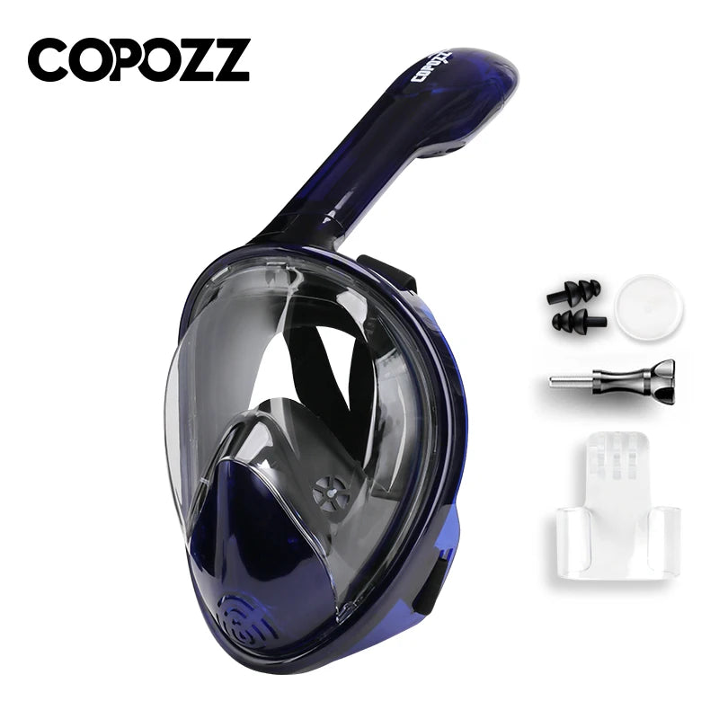 COPOZZ Full Face Scuba Diving Mask Anti Fog Goggles With Camera Mount