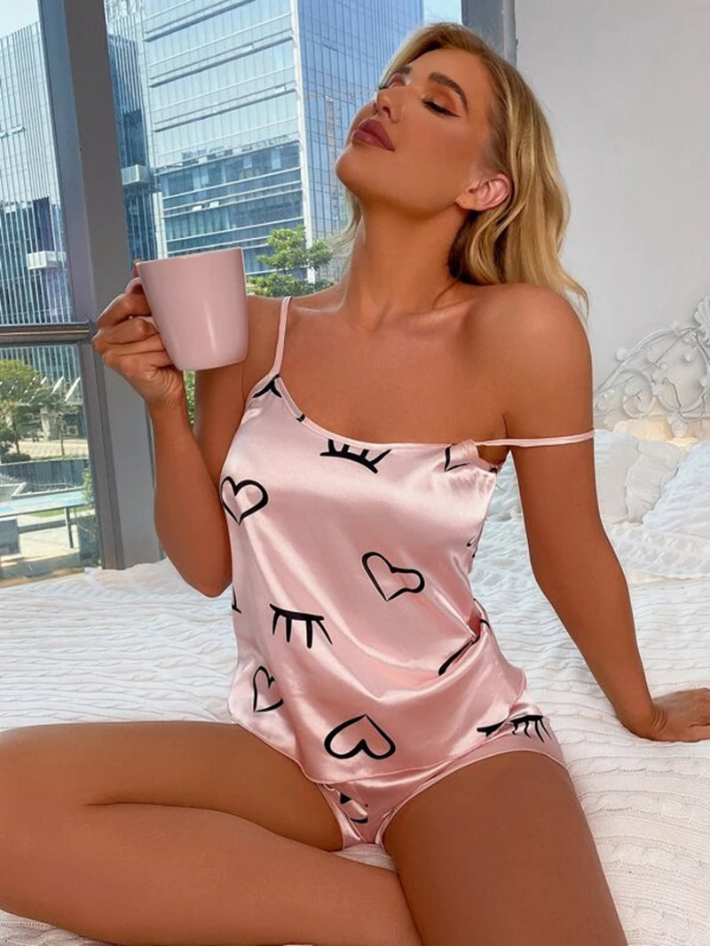 Charming Cartoon Pajama Set For Women Cozy Sleepwear