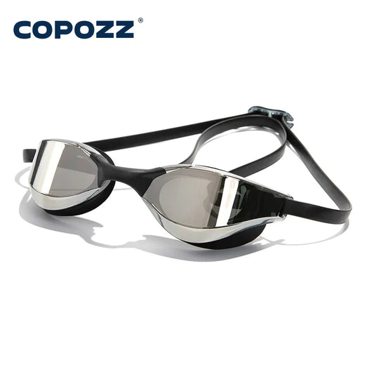 COPOZZ Professional Waterproof Plating Clear Double Anti-Fog Swim Glasses