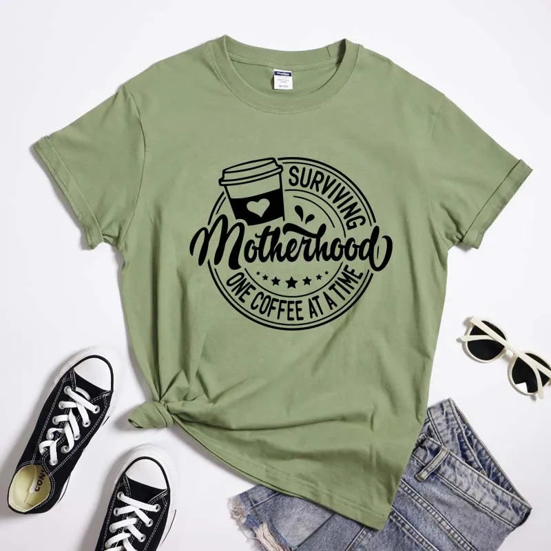 Surviving Motherhood One Coffee at a Time T Shirt