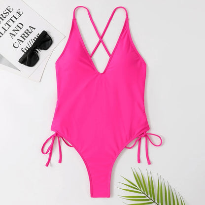 Bandage Cut Out One Piece Swimsuit