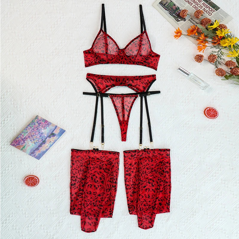 Leopard Lace Lingerie Set