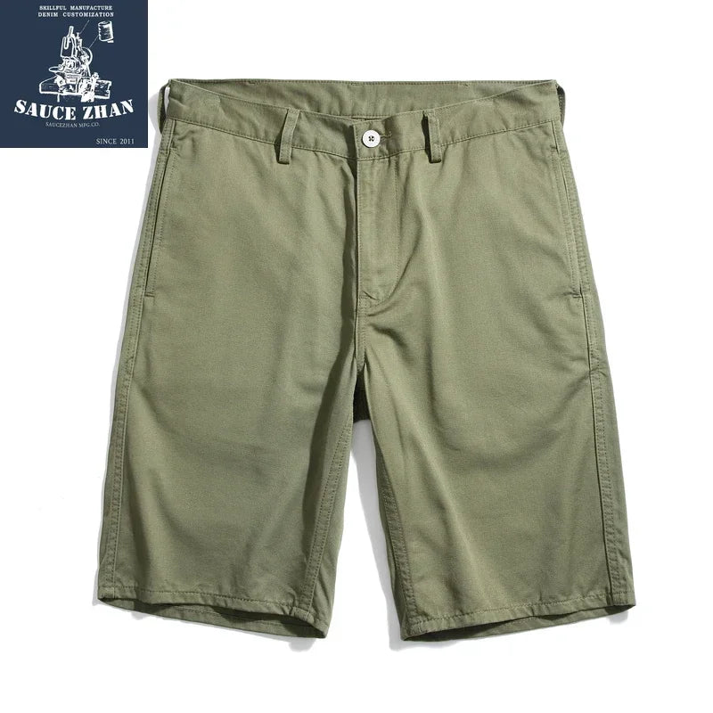 SauceZhan  Men Short Chino Pants Navy Shorts