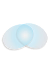 Rund reservglas med blått sken, antireflex och UV-skydd, Looper Wolt solglasögon.