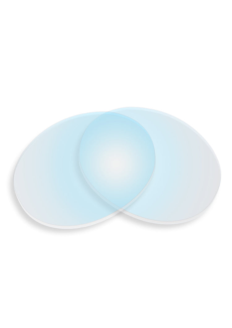 Rund reservglas med blått sken, antireflex och UV-skydd, Looper Wolt solglasögon.