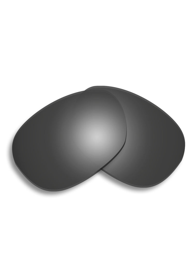Två grå reservglas för Wolt Wayfarer solglasögon med rundad form och matt finish.