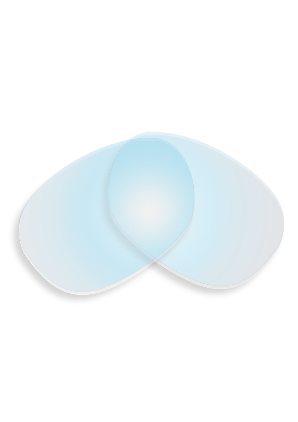 Transparent blå tonade reservglas för Wolt Wayfarer solglasögon med rundad kant.