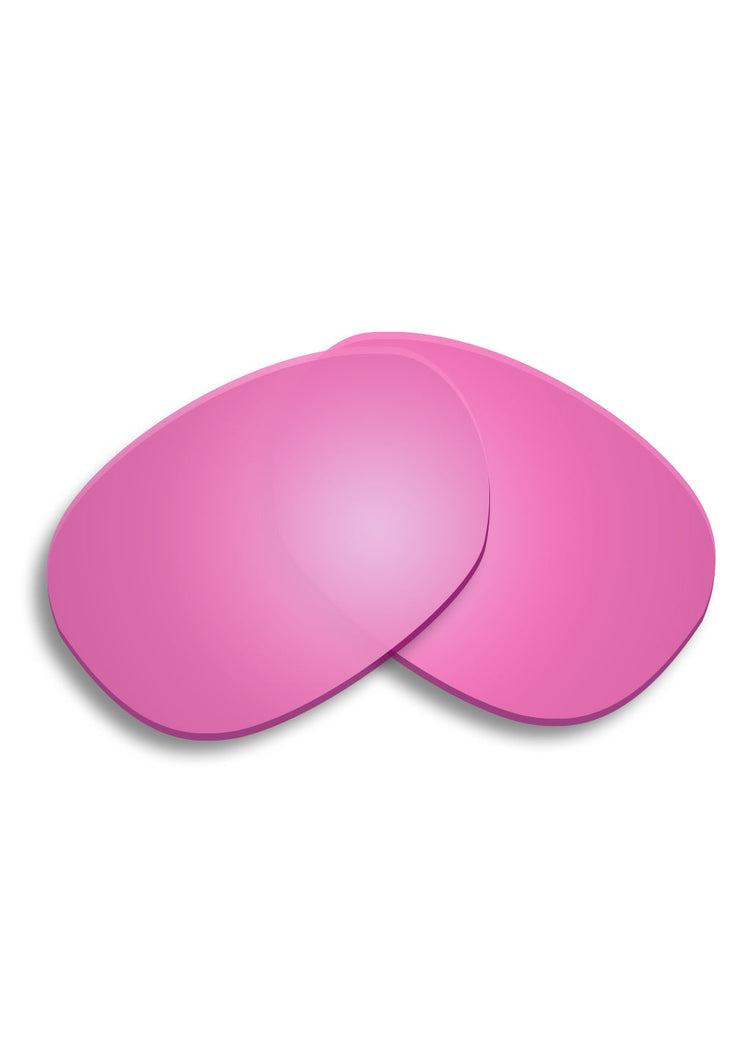 Rosa spegelglas reserv för Wayfarer-solglasögon, rundade hörn, blank yta.