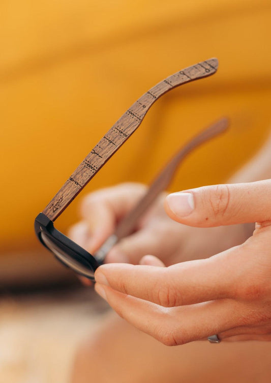 Eyewood | Engraved Wooden Sunglasses - Binary