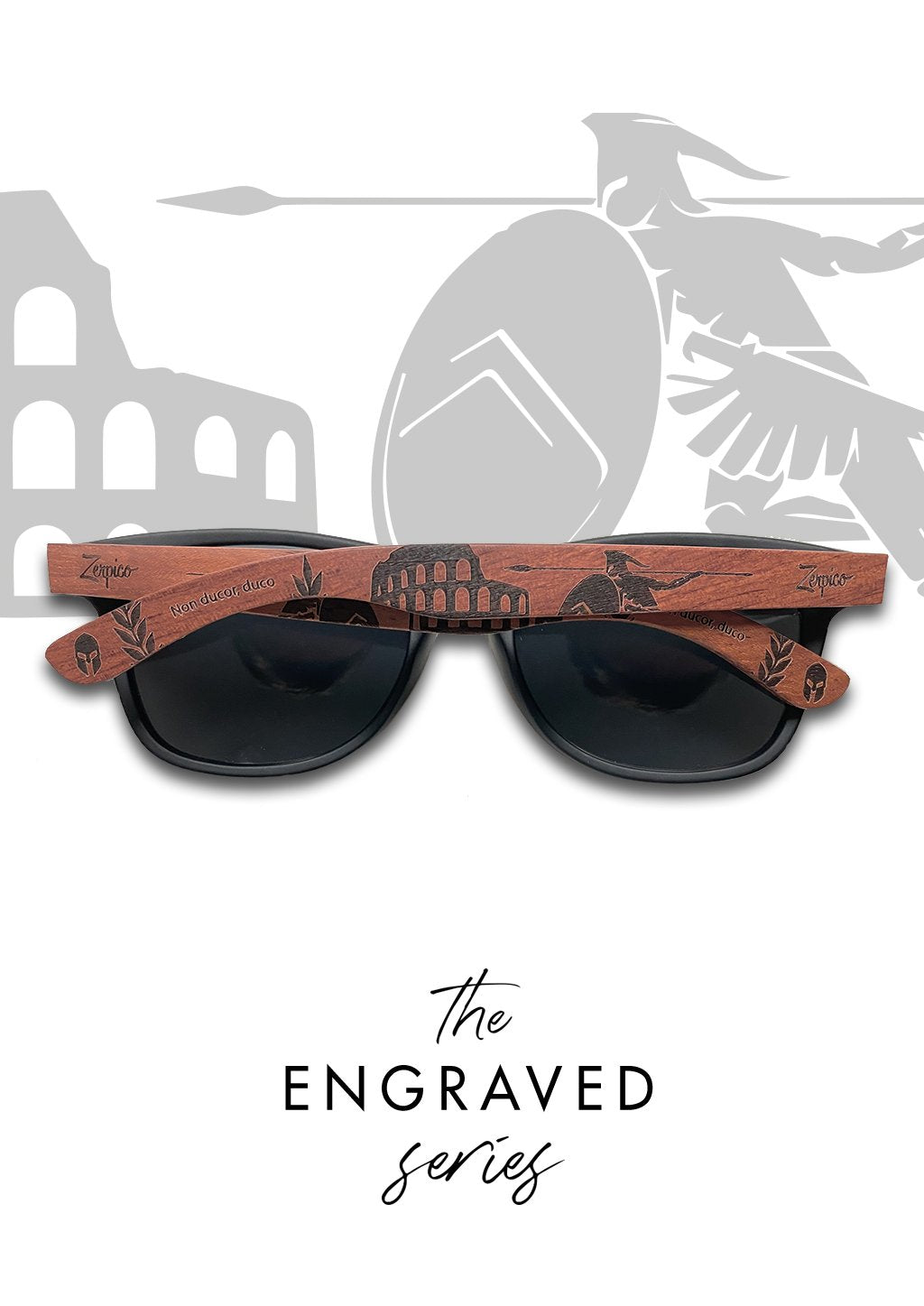 Eyewood | Graverade träsolglasögon - Gladiator