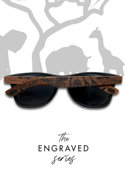 Eyewood | Graverade träsolglasögon - Safari