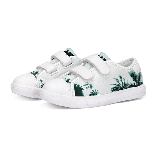 Find Your Coast Kids Canvas Palm Tree Velcro Sneaker Shoes