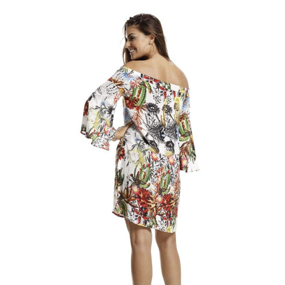 Floral Off Shoulder Beach Dress