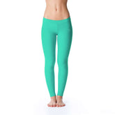 Mintgröna leggings med hög midja och slät, stretchig passform.